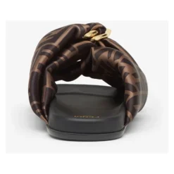 Brune Satin Sandaler med FF Motiv