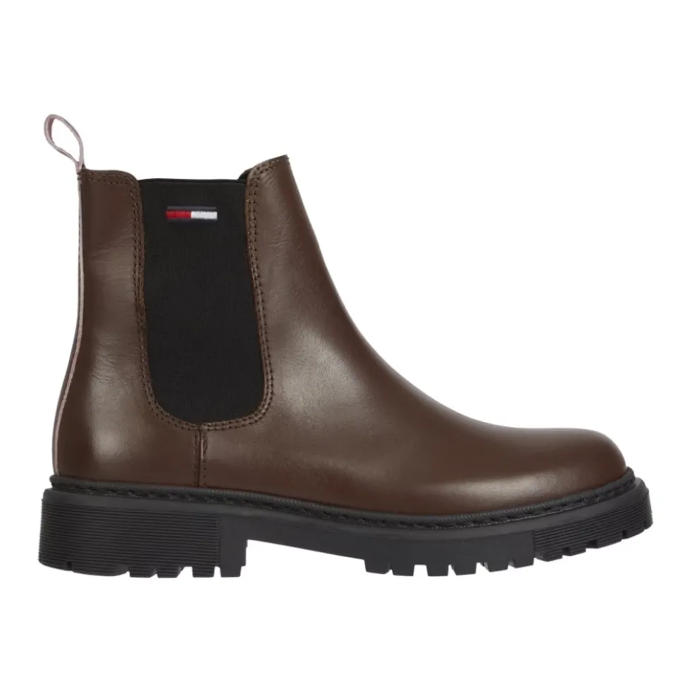 Brun Læder Chelsea Booties