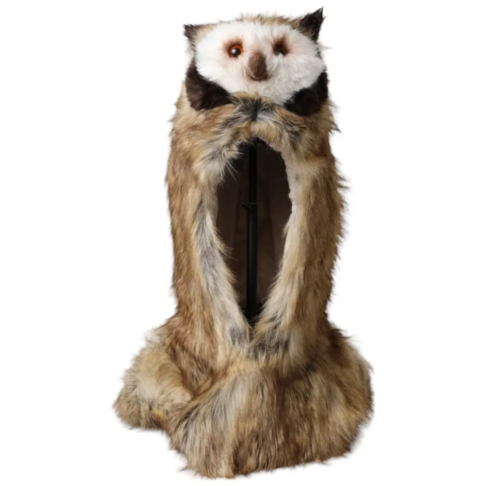 Brun Ugle Faux Fur Hovedhue
