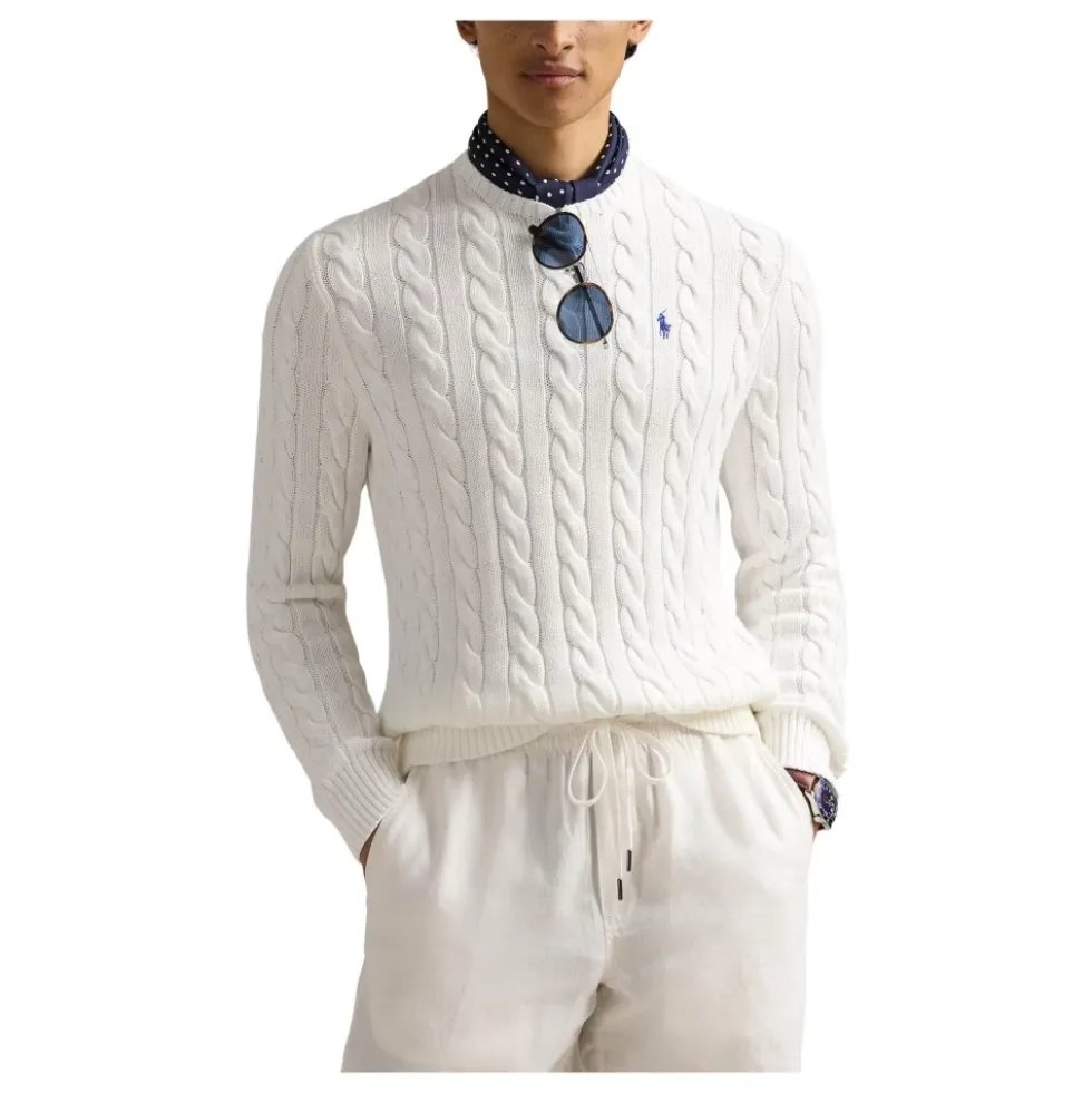 Cable-Knit Crewneck Sweater