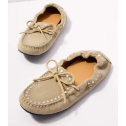 Calla Suede Studs Loafers