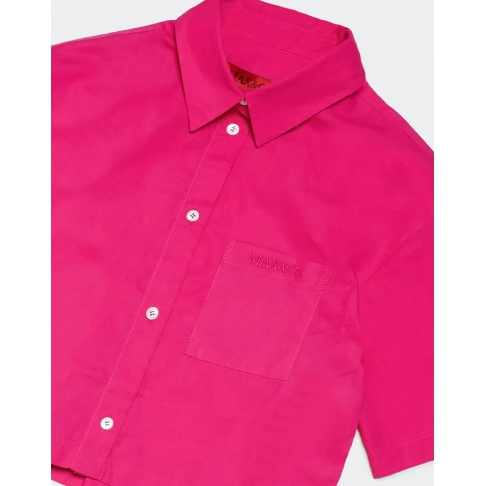 Camicia in cotone con logo ricamato sul petto