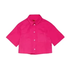Camicia in cotone con logo ricamato sul petto