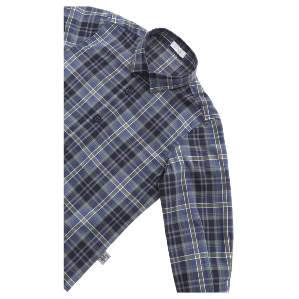 Camicia in cotone e lyocell check