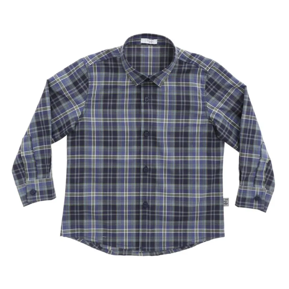 Camicia in cotone e lyocell check