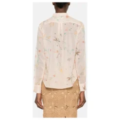 Camicia regular i voile af bomuld og silke med Deliverance-print