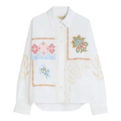Camicia ricamata con pizzo