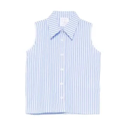 Camicia rigata senza manica