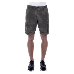 Cargo Linned Shorts med Bladtryk