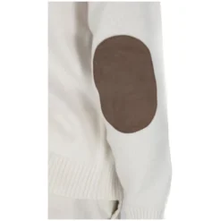 Cashmere Crewneck Sweater med ruskindslap