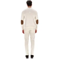 Cashmere Crewneck Sweater med ruskindslap