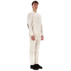 Cashmere Crewneck Sweater med ruskindslap