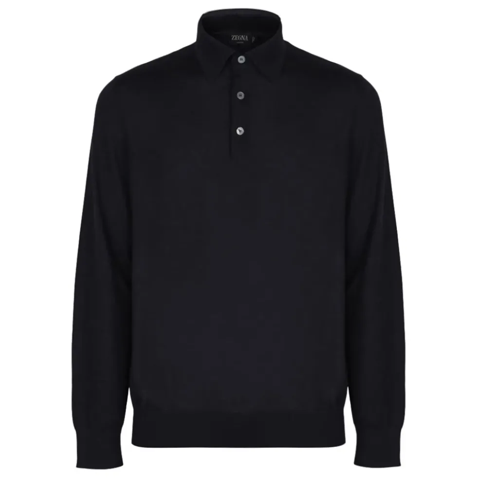 Cashmere og silke strikket polo
