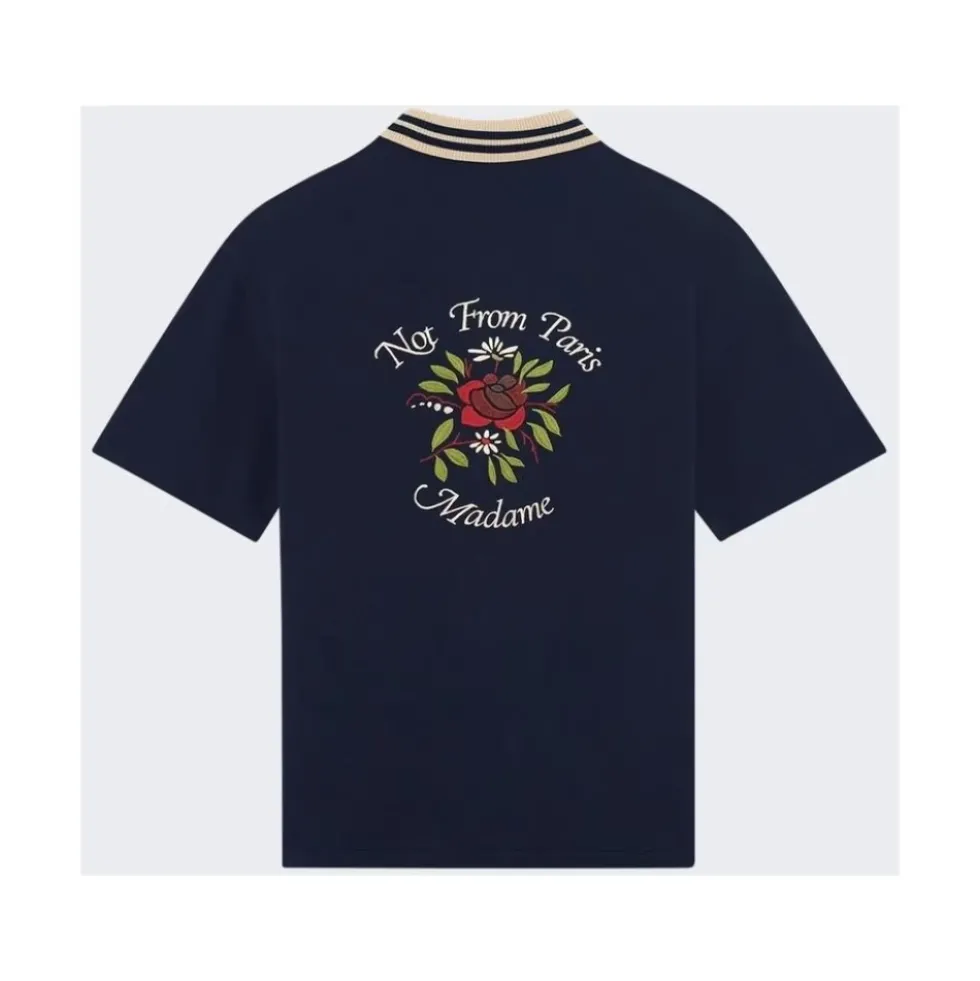Chemise Piquée Slogan Rose