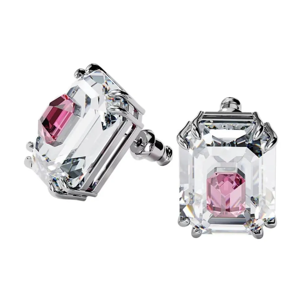 Chroma Octagon Pink Crystal Øreringe