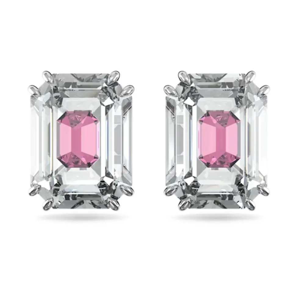 Chroma Octagon Pink Crystal Øreringe