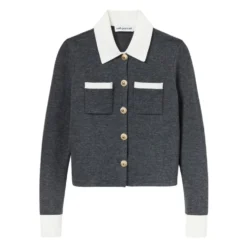 Contrast Collar Cardigan