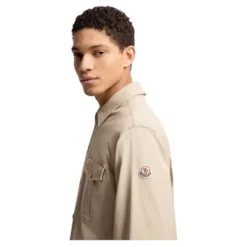 Cotton Blend Gabardine Langærmet Skjorte