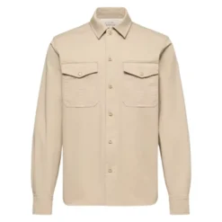 Cotton Blend Gabardine Langærmet Skjorte
