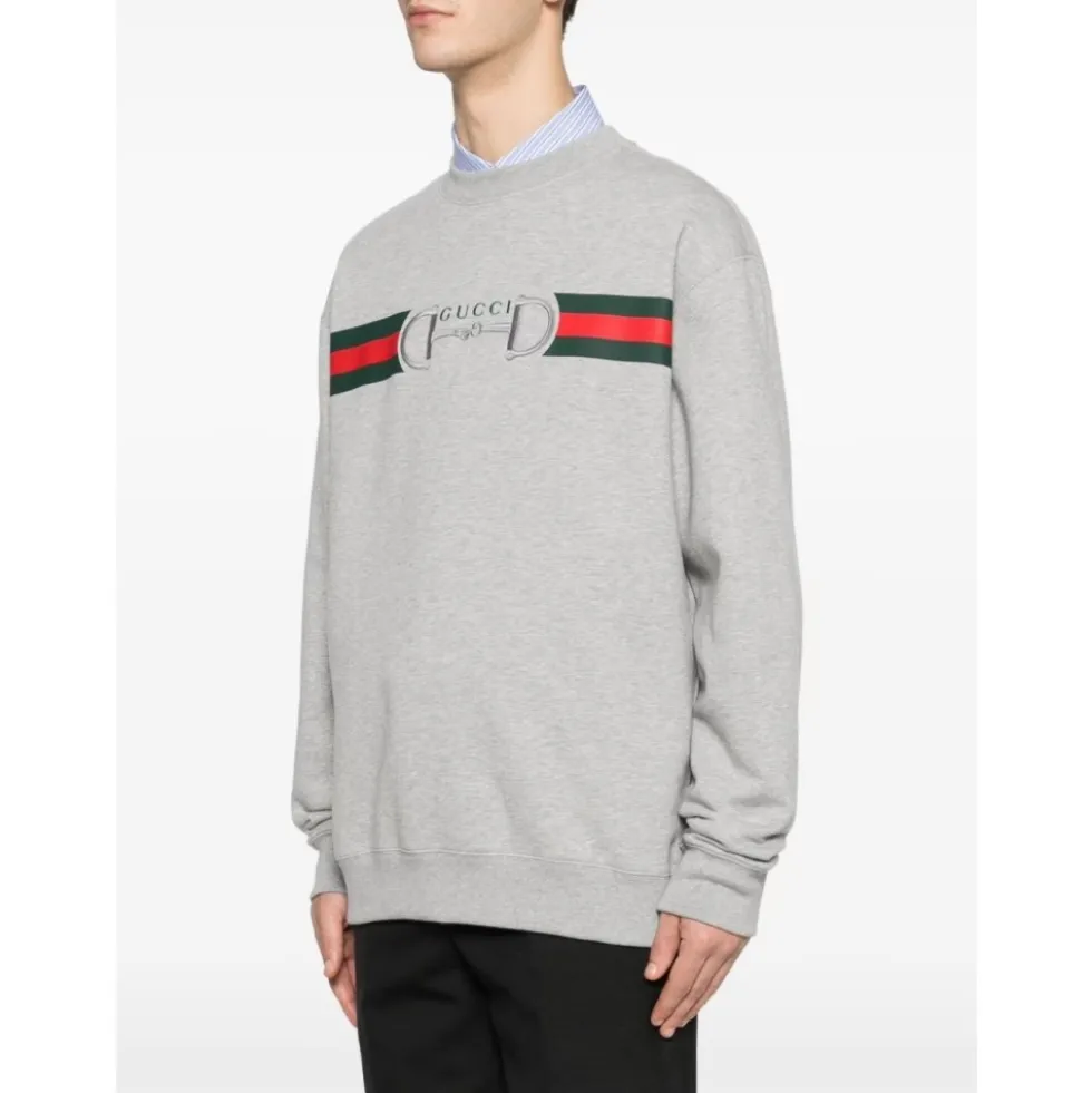 Cotton Jersey Sweatshirt med Print