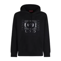 Cotton Sweatshirt Med GG Incrocio Print