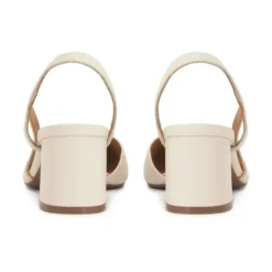Creme pumps med udskåret overdel