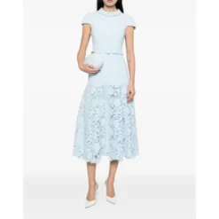 Crepe Flower Midi Dress