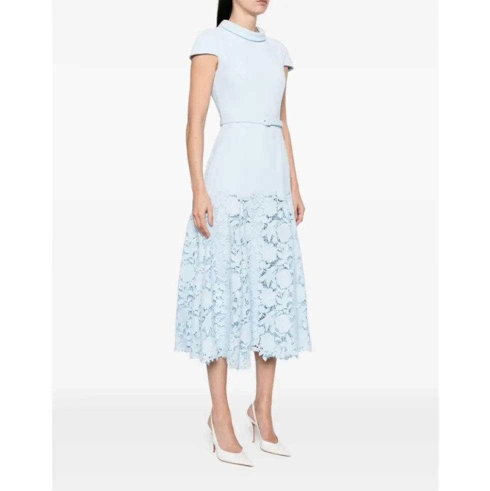 Crepe Flower Midi Dress