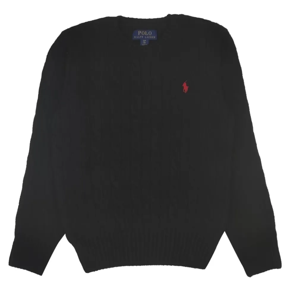 Crew Neck Kabelstrikket Sweater