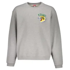 Crew-neck sweatshirt med logo patch