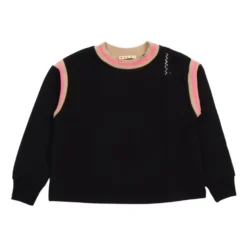Crew-neck sweatshirt med stribede detaljer