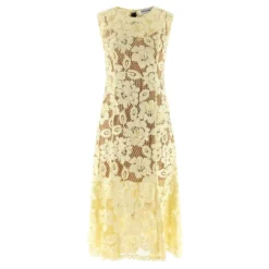 Crochet Lace and Tulle Midi Kjole
