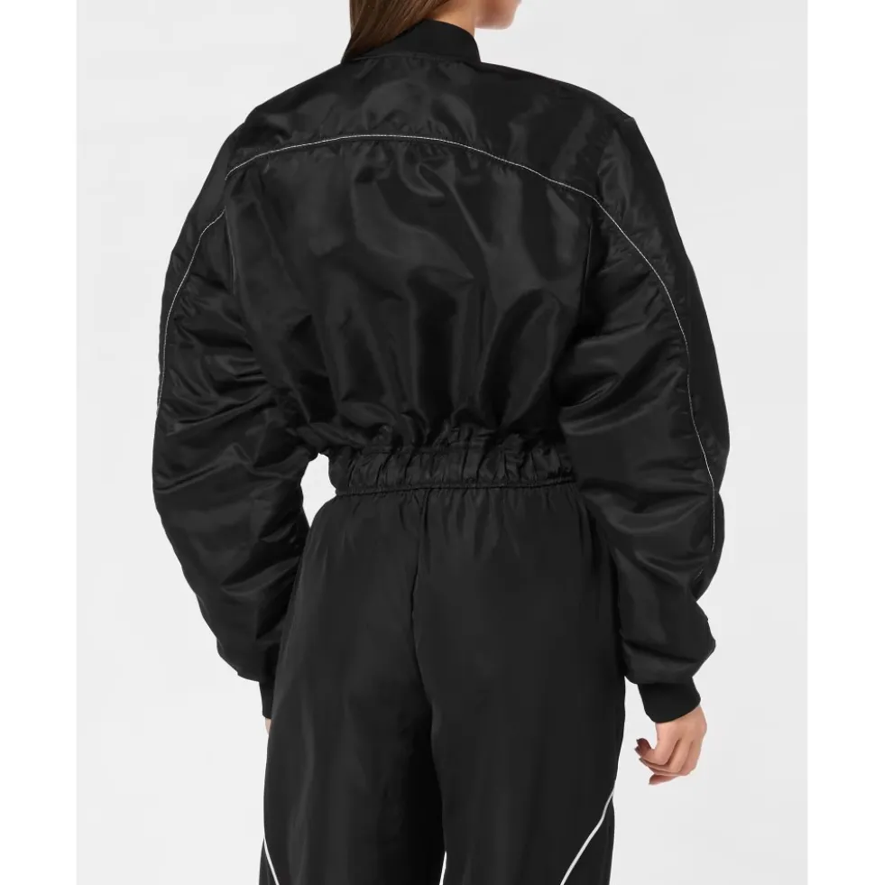 Cropped Bomber Jacket LS With Cargo Pockets