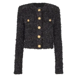 Cropped tweed jakke