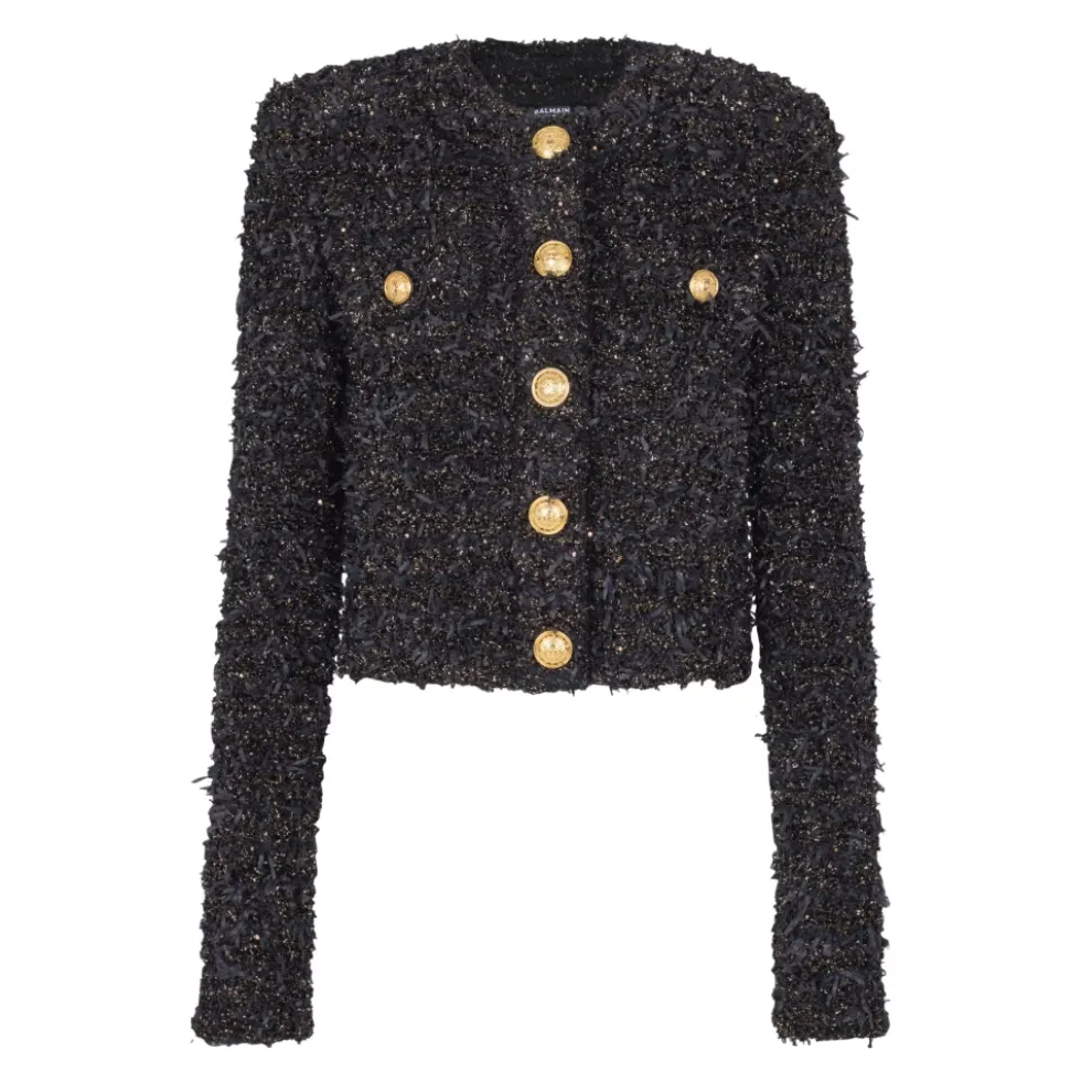 Cropped tweed jakke
