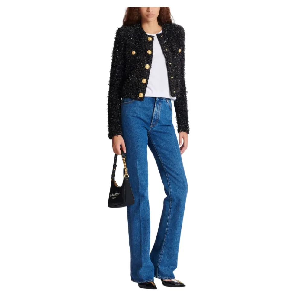 Cropped tweed jakke