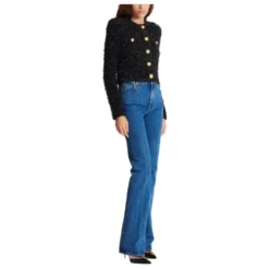 Cropped tweed jakke