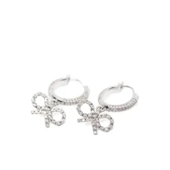 Crystal Bow Hoop Earrings