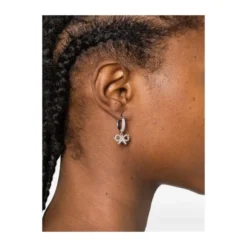 Crystal Bow Hoop Earrings