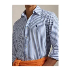 Custom-Fit Stripet Broadcloth Skjorte