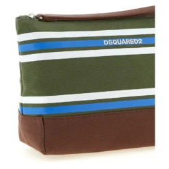 D2 College Stribet Beauty Case i Bomuldscanvas