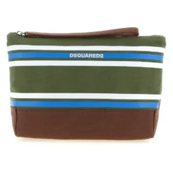 D2 College Stribet Beauty Case i Bomuldscanvas
