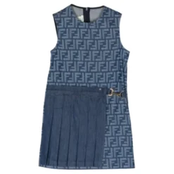 Denim Bomuldskjole med Monogram