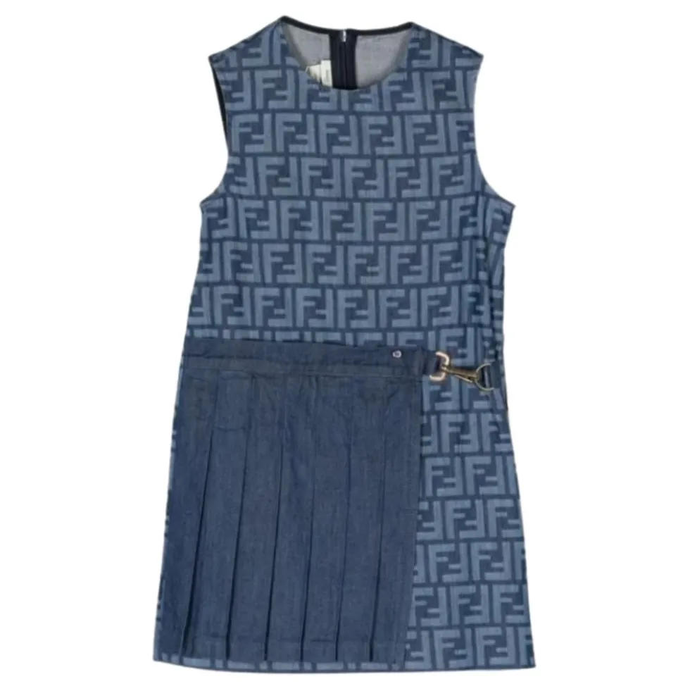 Denim Bomuldskjole med Monogram