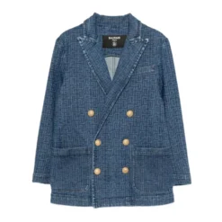 Denim Double-Breasted Blazer
