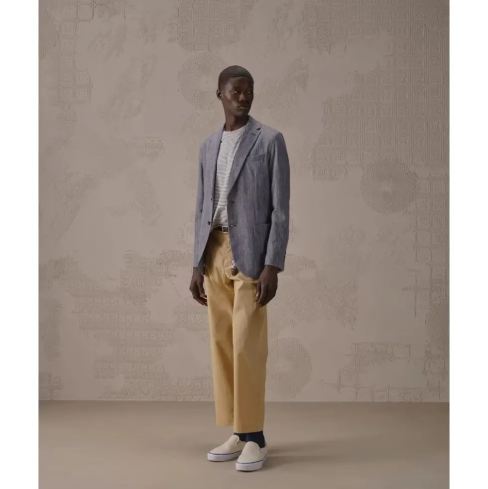 Diagonal Canvas Blazer