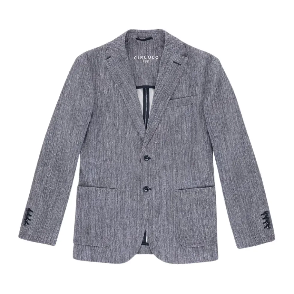 Diagonal Canvas Blazer