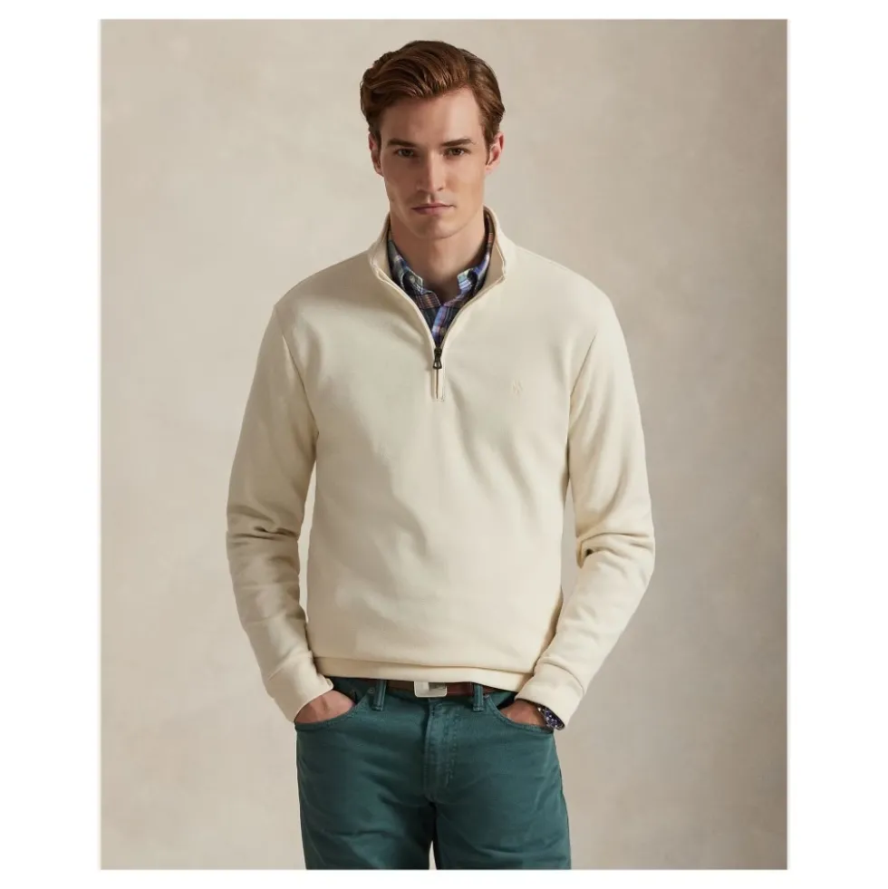 Double-Knit Mockneck Pullover