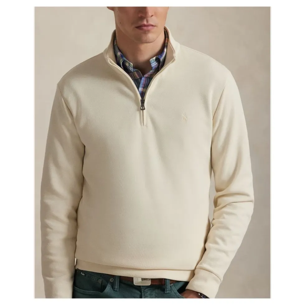 Double-Knit Mockneck Pullover