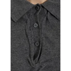 Draperet krave uld polo sweater